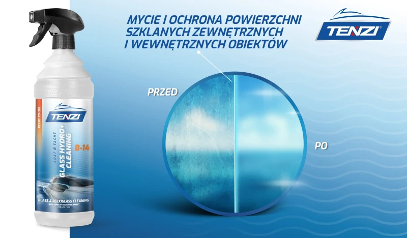 TENZI Boat Glass Hydro+ Cleaning 1L preparat do mycia i ochrony powierzchni szklanych na łodziach