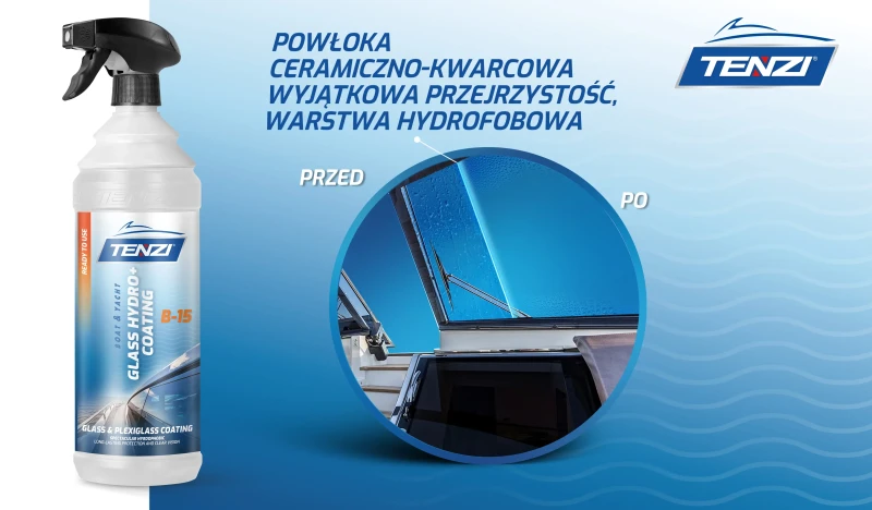 TENZI Boat Glass Hydro+ Coating 1L powłoka ceramiczno-kwarcowa do zabezpieczania powierzchni szklanych i pleksi na łodziach