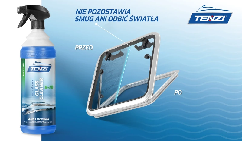 TENZI Boat Glass Cleaner 1L preparat do czyszczenia szkła i pleksi na łodziach i jachtach