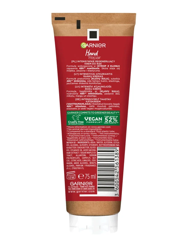 GARNIER KREM DO RĄK HAND REPAIR 75 ML intensywna regeneracja suchej skóry